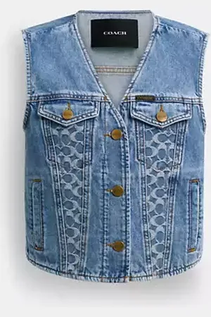 Coach Gilet in denim di cotone biologico