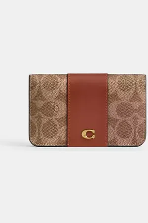 Coach Porta Carte Di Credito Sottile Essential In Tela Signature