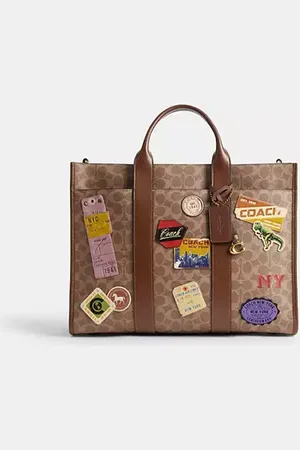 Coach Borsa Larga Wesley In Tela Signature Con Toppe