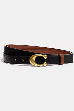 Coach Cintura Sartoriale Double Face Con Fibbia Con Lettera C, 25 Mm