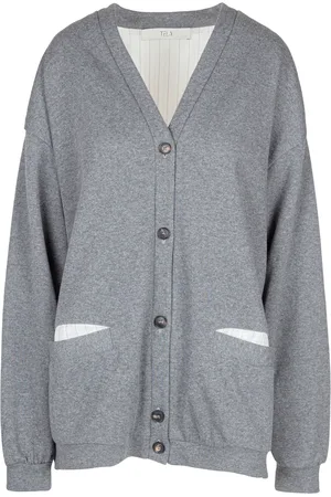 TELA Cardigan - 450500 - Grigio/Bianco