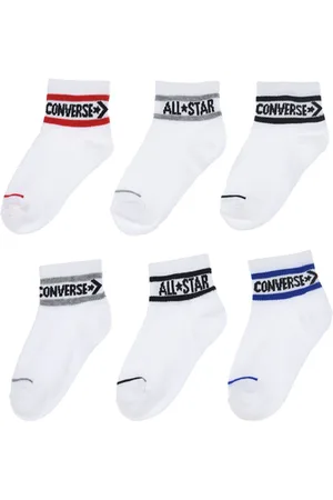 Converse 6-Pack Striped Logo Quarter Socks