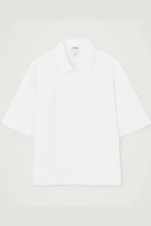 COS Polo In Seersucker Con Mezza Cerniera