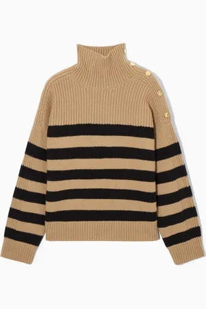COS Maglione In Lana A Righe Con Bottoni