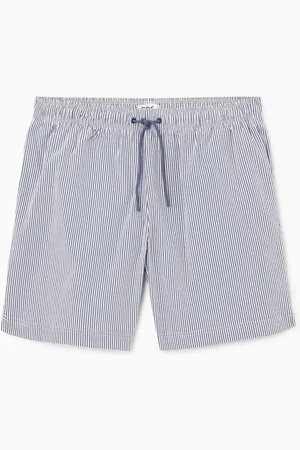 COS Shorts Da Mare In Seersucker A Righe