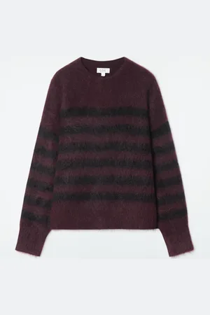 COS Maglione Glirocollo In Mohair Spazzolato A Righe