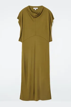 COS Abito Midi Con Scollo Ad Anello Drappeggiato