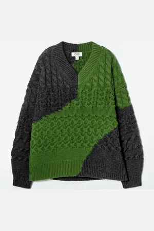 COS Maglione In Lana Merino A Trecce E Motivo Astratto