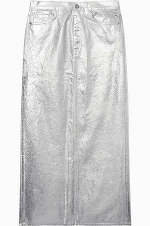 COS Maxi Gonna In Denim Spalmato