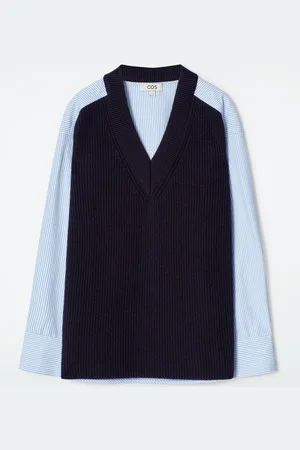 COS Maglione In Lana Con Pannelli In Popeline