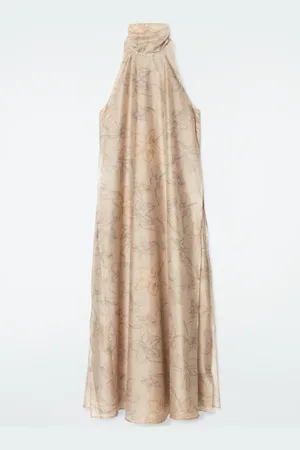 COS Maxi Abito A Trapezio, Collo Alto, Stampa Floreale