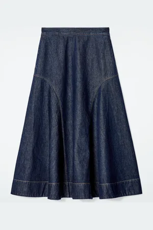 COS Gonna Midi In Denim Grezzo Con Taglio A Trapezio