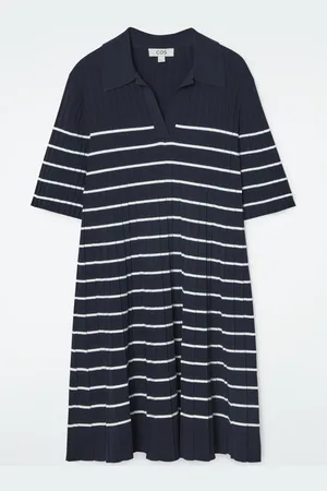 COS Mini Abito In Stile Polo In Maglia A Righe