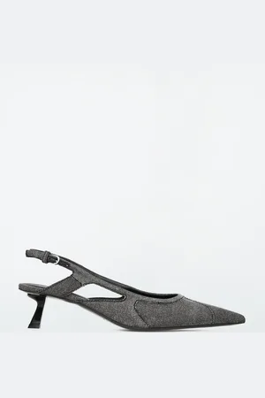 COS Slingback A Punta In Denim Con Kitten Heel