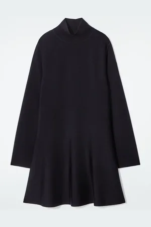 COS Mini Abito Svasato In Lana A Collo Alto
