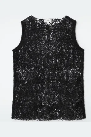 COS Canotta Con Ricamo Trasparente In Mohair