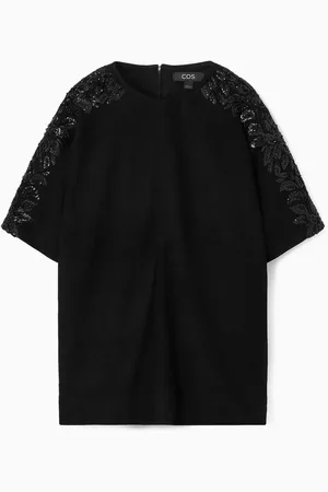 COS T-Shirt In Pelle Scamosciata Con Paillettes