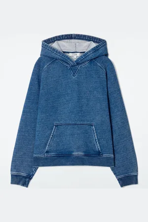 COS Felpa Con Cappuccio In Jersey Lavaggio Denim