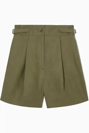 COS Pleated Linenblend Utility Shorts in