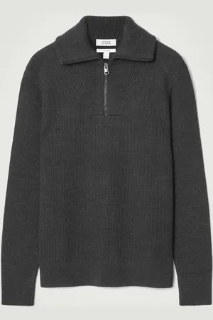 COS Maglione Con Mezza Cerniera In Misto Lana E Cotone