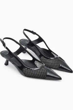 COS Pointed Mesh Slingback Kitten Heels