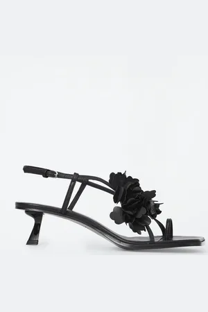 COS Detachableflower Kittenheel Sandals