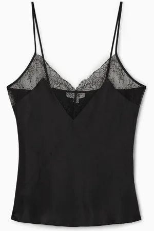 COS Top Canotta In Seta Con Bordo In Pizzo