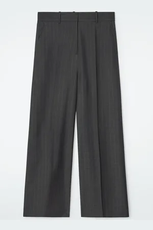 COS Pantaloni Regolari In Lana A Gamba Larga E Gessati