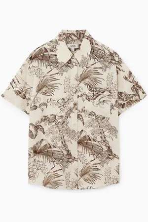 COS Camicia In Lino Maniche Corte Con Stampa Botanica