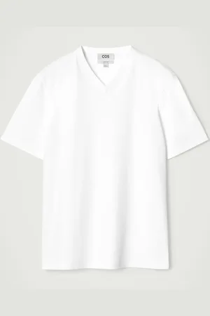 COS T-Shirt In Cotone Interlock Con Scollo A V in