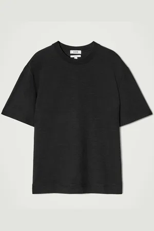 COS T-Shirt In Cotone E Lino Fiammato Taglio Rilassato in