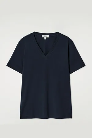 COS T-Shirt In Cotone Con Scollo A V
