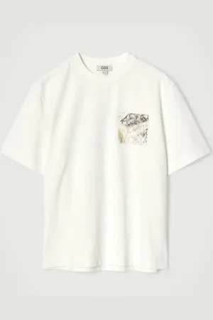 COS T-Shirt In Cotone Con Stampa Effetto Marmo in