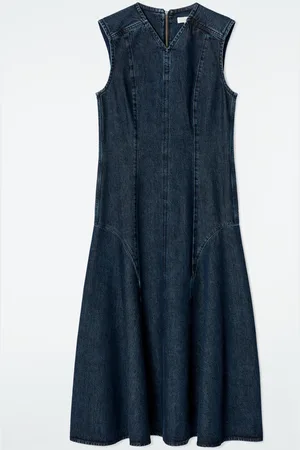 COS Abito Midi In Denim A Vita Bassa