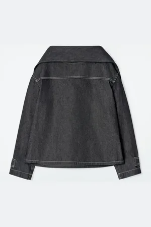 COS Top In Denim Grezzo Con Dettaglio Sciarpa