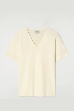 COS T-Shirt In Cotone Con Scollo A V