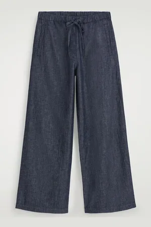 COS Pantaloni In Denim A Gamba Larga Con Coulisse