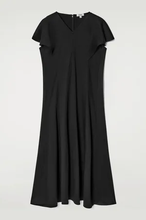 COS Abito Midi In Cotone Con Maniche A Petalo