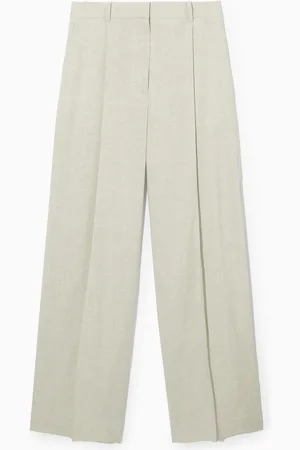 COS Pantaloni Misto Lino Gamba Larga Taglio Rilassato