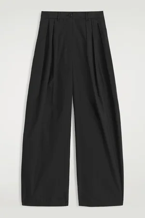 COS Pantaloni A Gamba Larga In Cotone Con Plissé