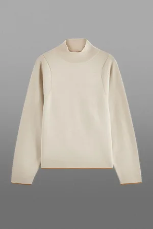 COS The Waisted Wool Mockneck Jumper
