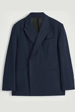 COS Relaxed Doublebreasted Linen Blazer in