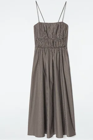 COS Striped Gatheredwaist Midi Dress
