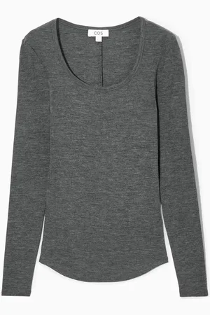 COS Top Maniche Lunghe In Lana Merino, Scollatura A U