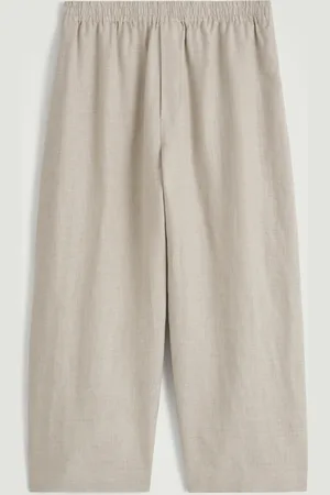 COS Elasticated Linen Wideleg Trousers in