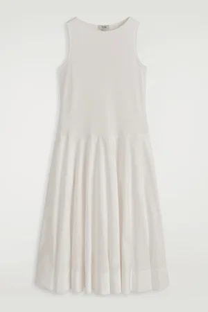 COS Boatneck Cotton Aline Midi Dress