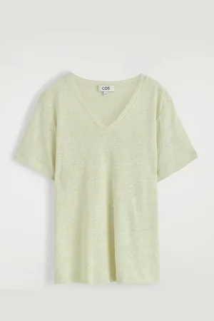 COS T-Shirt In Lino Con Scollo A V in