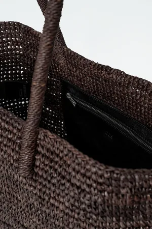 COS Mini Borsa Tote Intrecciata In Rafia