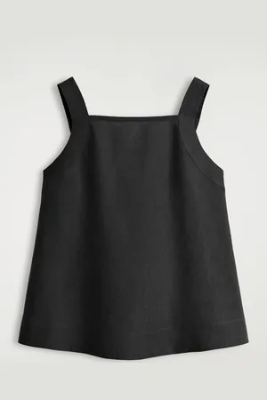 COS Top In Lino Con Lacci Sul Retro in