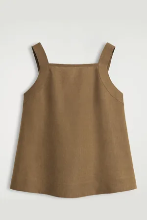 COS Top In Lino Con Lacci Sul Retro in